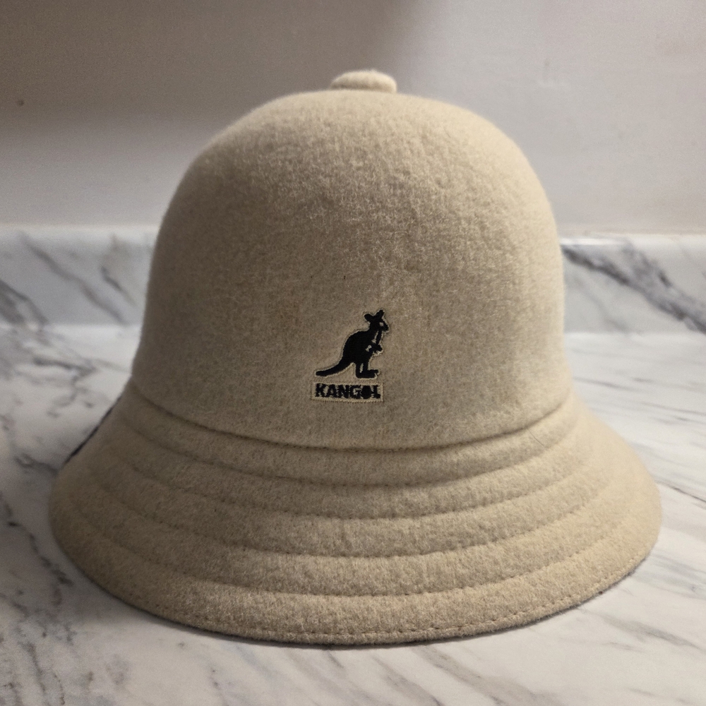 Kangol Cream Bucket Hat - I'VE LOST MY MIND - Rare Edition, Size M - Picture 1 of 3